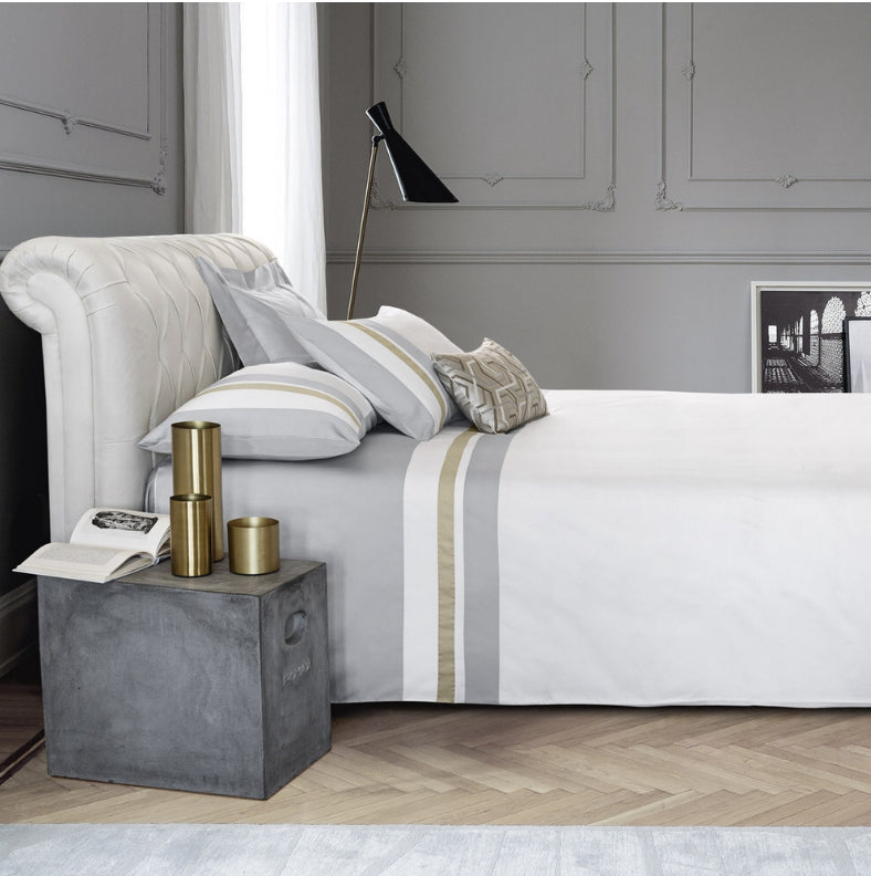 Copripiumino Matrimoniale Fazzini - Cristalli - Grigio - Completo Letto